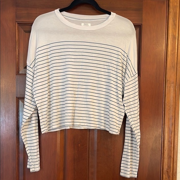 RVCA SEMI CROPPED Striped Long Sleeve Top medium - Picture 1 of 5